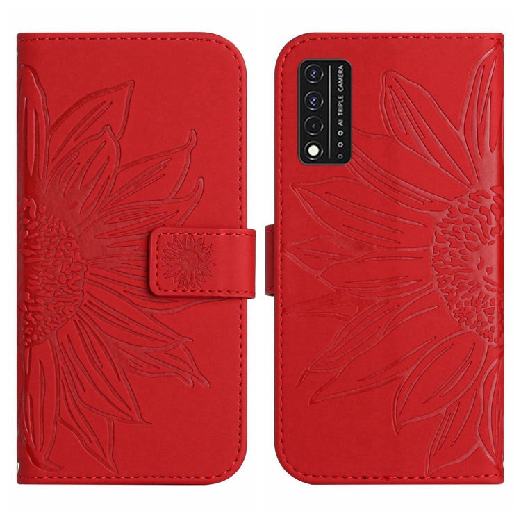 Skin Feel Sun Flower Pattern Flip Leather Phone Case with Lanyard, For T-Mobile Revvl V+ 5G