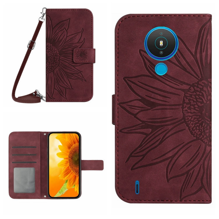 Skin Feel Sun Flower Pattern Flip Leather Phone Case with Lanyard, For Nokia 1.4, For Nokia 2.4, For Nokia 5.4, For Nokia C01 Plus