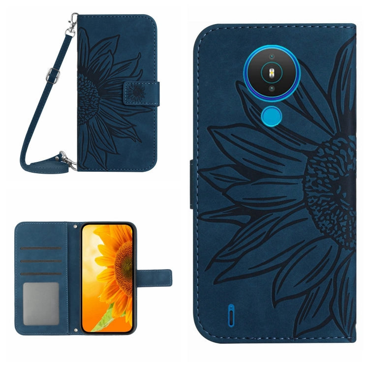 Skin Feel Sun Flower Pattern Flip Leather Phone Case with Lanyard, For Nokia 1.4, For Nokia 2.4, For Nokia 5.4, For Nokia C01 Plus
