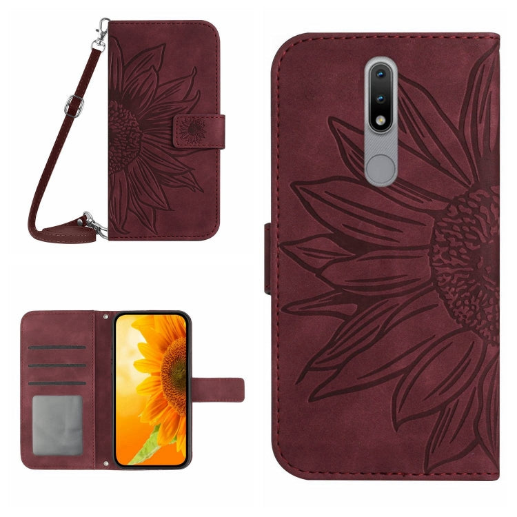 Skin Feel Sun Flower Pattern Flip Leather Phone Case with Lanyard, For Nokia 1.4, For Nokia 2.4, For Nokia 5.4, For Nokia C01 Plus