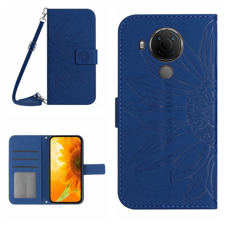 Skin Feel Sun Flower Pattern Flip Leather Phone Case with Lanyard, For Nokia 1.4, For Nokia 2.4, For Nokia 5.4, For Nokia C01 Plus