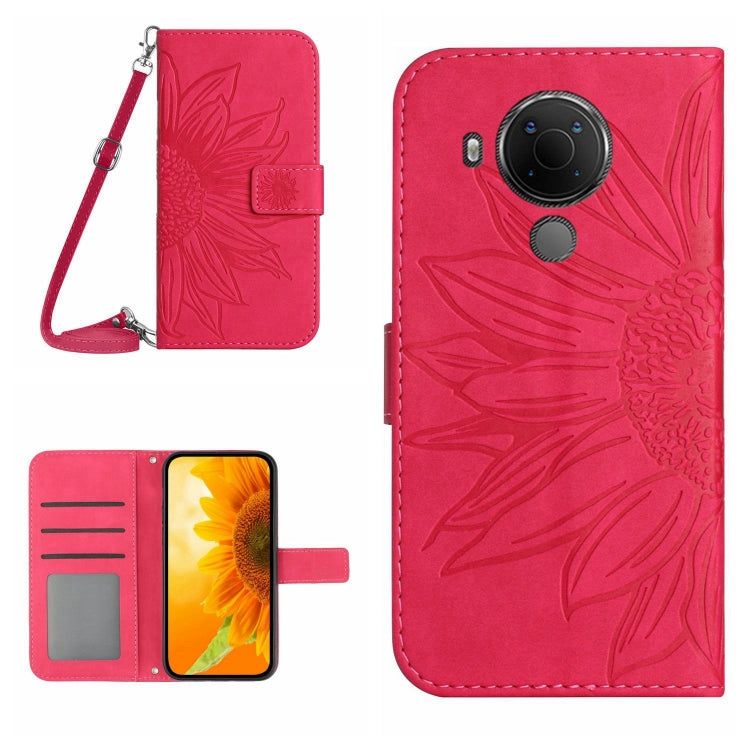 Skin Feel Sun Flower Pattern Flip Leather Phone Case with Lanyard, For Nokia 1.4, For Nokia 2.4, For Nokia 5.4, For Nokia C01 Plus