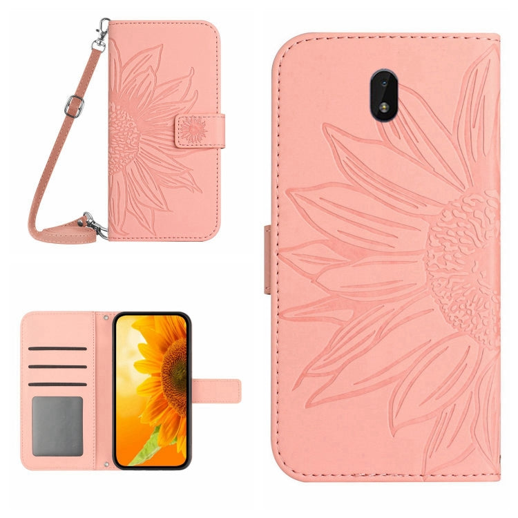 Skin Feel Sun Flower Pattern Flip Leather Phone Case with Lanyard, For Nokia 1.4, For Nokia 2.4, For Nokia 5.4, For Nokia C01 Plus