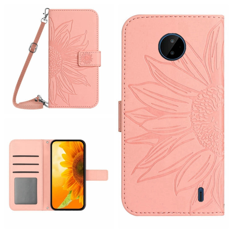 Skin Feel Sun Flower Pattern Flip Leather Phone Case with Lanyard, For Nokia C3, For Nokia C10 / C20, For Nokia C20 Plus, For Nokia C30