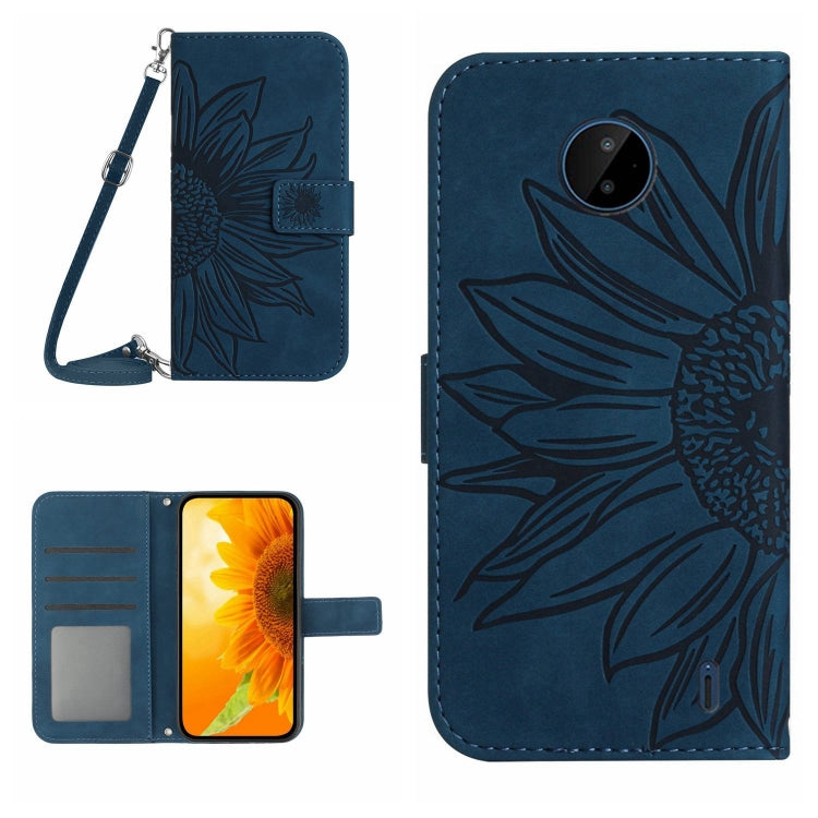 Skin Feel Sun Flower Pattern Flip Leather Phone Case with Lanyard, For Nokia C3, For Nokia C10 / C20, For Nokia C20 Plus, For Nokia C30