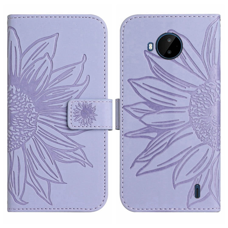 Skin Feel Sun Flower Pattern Flip Leather Phone Case with Lanyard, For Nokia C3, For Nokia C10 / C20, For Nokia C20 Plus, For Nokia C30