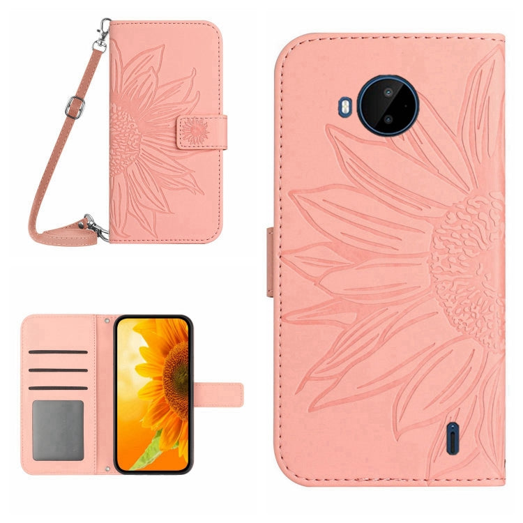 Skin Feel Sun Flower Pattern Flip Leather Phone Case with Lanyard, For Nokia C3, For Nokia C10 / C20, For Nokia C20 Plus, For Nokia C30