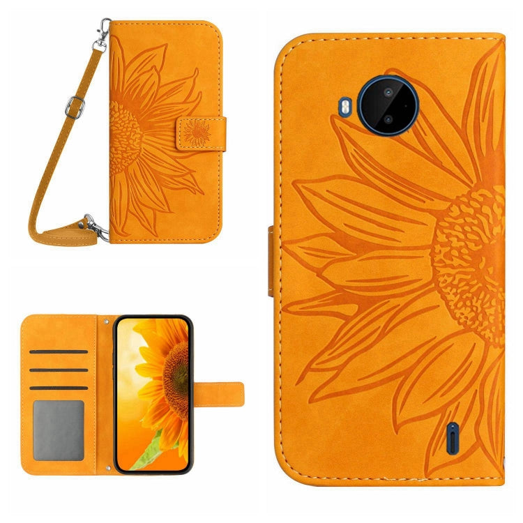 Skin Feel Sun Flower Pattern Flip Leather Phone Case with Lanyard, For Nokia C3, For Nokia C10 / C20, For Nokia C20 Plus, For Nokia C30