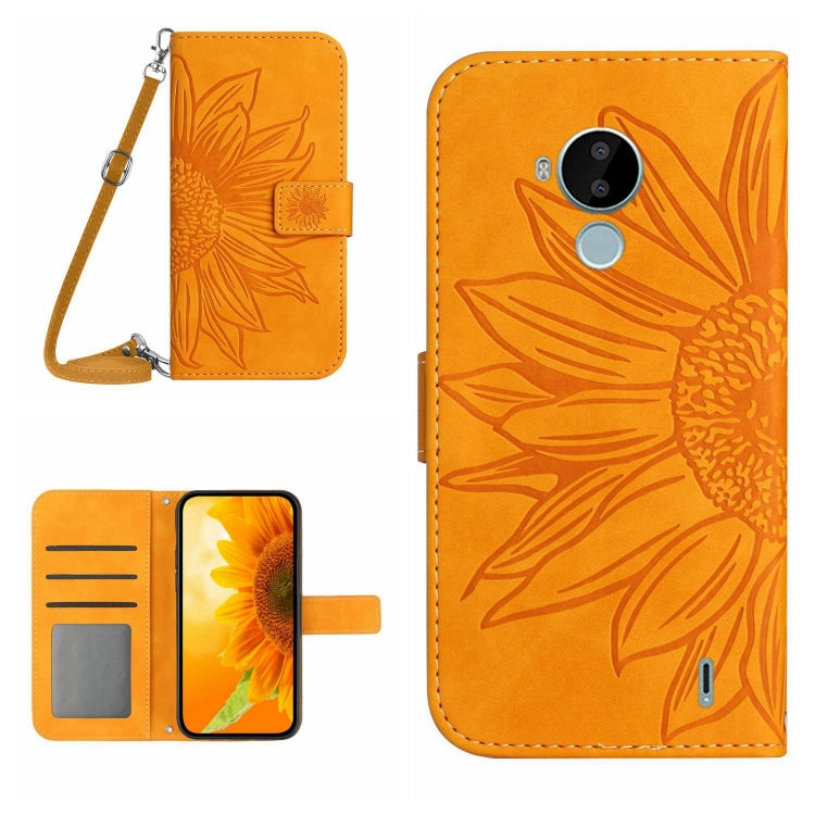Skin Feel Sun Flower Pattern Flip Leather Phone Case with Lanyard, For Nokia C3, For Nokia C10 / C20, For Nokia C20 Plus, For Nokia C30