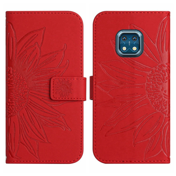 Skin Feel Sun Flower Pattern Flip Leather Phone Case with Lanyard, For Nokia XR20