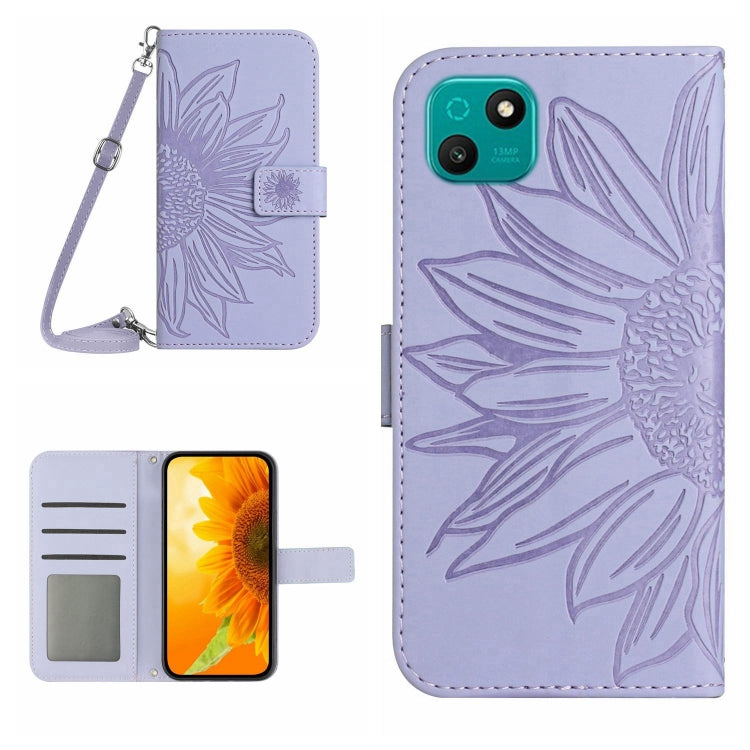 Skin Feel Sun Flower Pattern Flip Leather Phone Case with Lanyard, For Wiko Power U10 / U20, For Wiko Power U30, For Wiko T3, For Wiko T10
