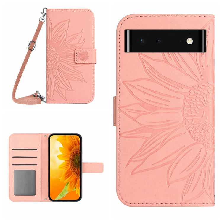 Skin Feel Sun Flower Pattern Flip Leather Phone Case with Lanyard, For Wiko T50, For Google Pixel 6, For Google Pixel 6 Pro, For Google Pixel 6A