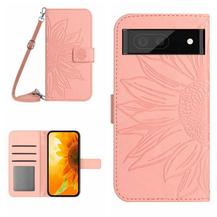 Skin Feel Sun Flower Pattern Flip Leather Phone Case with Lanyard, For Google Pixel 7, For Google Pixel 7 Pro