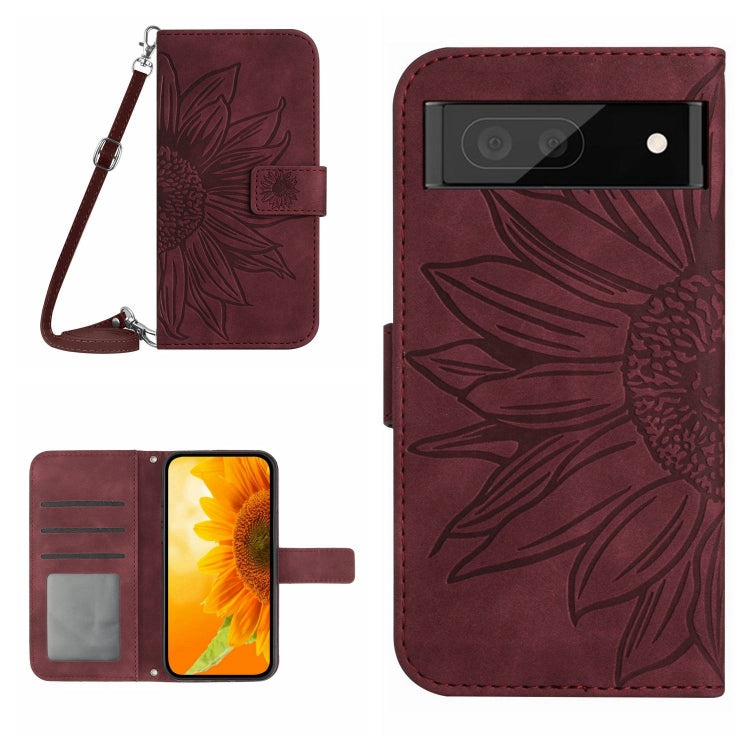 Skin Feel Sun Flower Pattern Flip Leather Phone Case with Lanyard, For Google Pixel 7, For Google Pixel 7 Pro