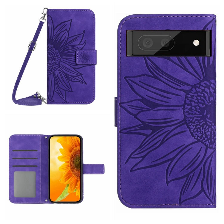 Skin Feel Sun Flower Pattern Flip Leather Phone Case with Lanyard, For Google Pixel 7, For Google Pixel 7 Pro