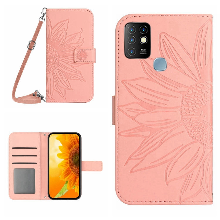 Skin Feel Sun Flower Pattern Flip Leather Phone Case with Lanyard, For Infinix Hot 10, For Infinix Hot 10i / Smart 5 Pro, For Infinix Hot 10S / 10S NFC, For Infinix Hot 11