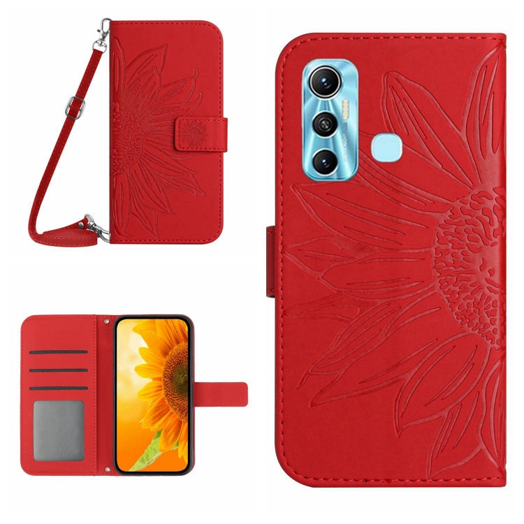 Skin Feel Sun Flower Pattern Flip Leather Phone Case with Lanyard, For Infinix Hot 10, For Infinix Hot 10i / Smart 5 Pro, For Infinix Hot 10S / 10S NFC, For Infinix Hot 11