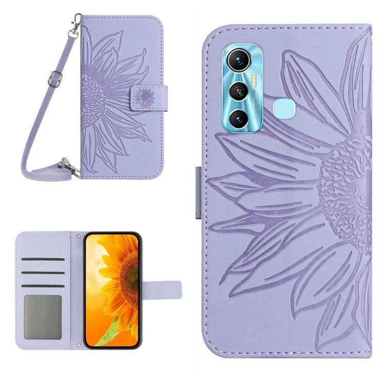 Skin Feel Sun Flower Pattern Flip Leather Phone Case with Lanyard, For Infinix Hot 10, For Infinix Hot 10i / Smart 5 Pro, For Infinix Hot 10S / 10S NFC, For Infinix Hot 11