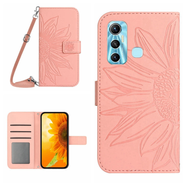Skin Feel Sun Flower Pattern Flip Leather Phone Case with Lanyard, For Infinix Hot 10, For Infinix Hot 10i / Smart 5 Pro, For Infinix Hot 10S / 10S NFC, For Infinix Hot 11
