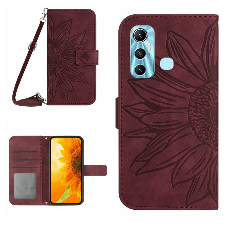 Skin Feel Sun Flower Pattern Flip Leather Phone Case with Lanyard, For Infinix Hot 10, For Infinix Hot 10i / Smart 5 Pro, For Infinix Hot 10S / 10S NFC, For Infinix Hot 11