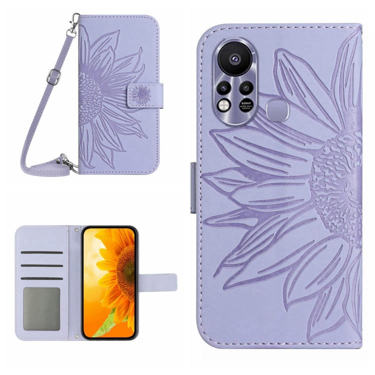 Skin Feel Sun Flower Pattern Flip Leather Phone Case with Lanyard, For Infinix Hot 11S, For Infinix Hot 11S NFC, For Infinix Hot 12, For Infinix Hot 12 Play