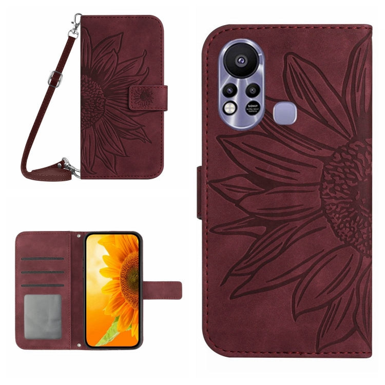 Skin Feel Sun Flower Pattern Flip Leather Phone Case with Lanyard, For Infinix Hot 11S, For Infinix Hot 11S NFC, For Infinix Hot 12, For Infinix Hot 12 Play