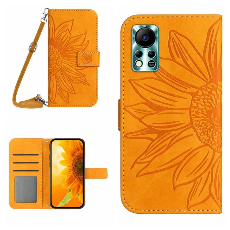 Skin Feel Sun Flower Pattern Flip Leather Phone Case with Lanyard, For Infinix Hot 11S, For Infinix Hot 11S NFC, For Infinix Hot 12, For Infinix Hot 12 Play
