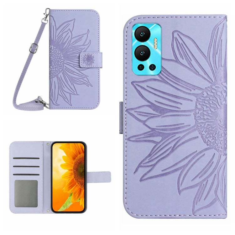 Skin Feel Sun Flower Pattern Flip Leather Phone Case with Lanyard, For Infinix Hot 11S, For Infinix Hot 11S NFC, For Infinix Hot 12, For Infinix Hot 12 Play