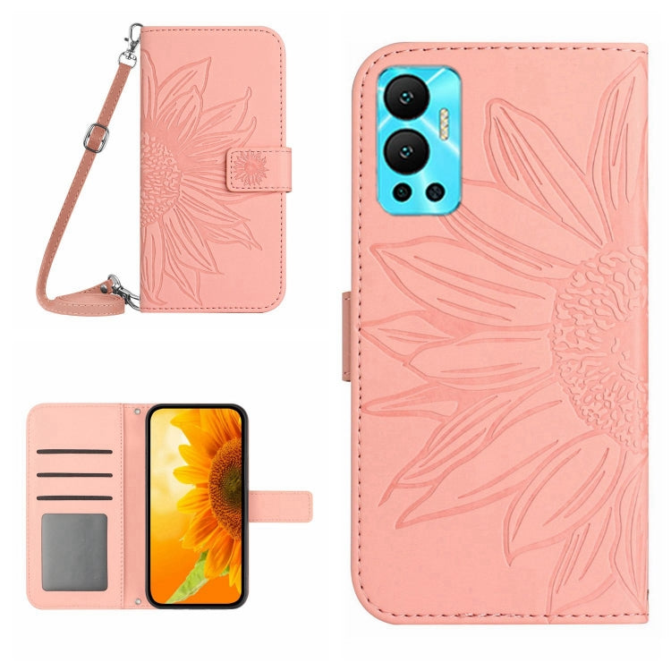 Skin Feel Sun Flower Pattern Flip Leather Phone Case with Lanyard, For Infinix Hot 11S, For Infinix Hot 11S NFC, For Infinix Hot 12, For Infinix Hot 12 Play