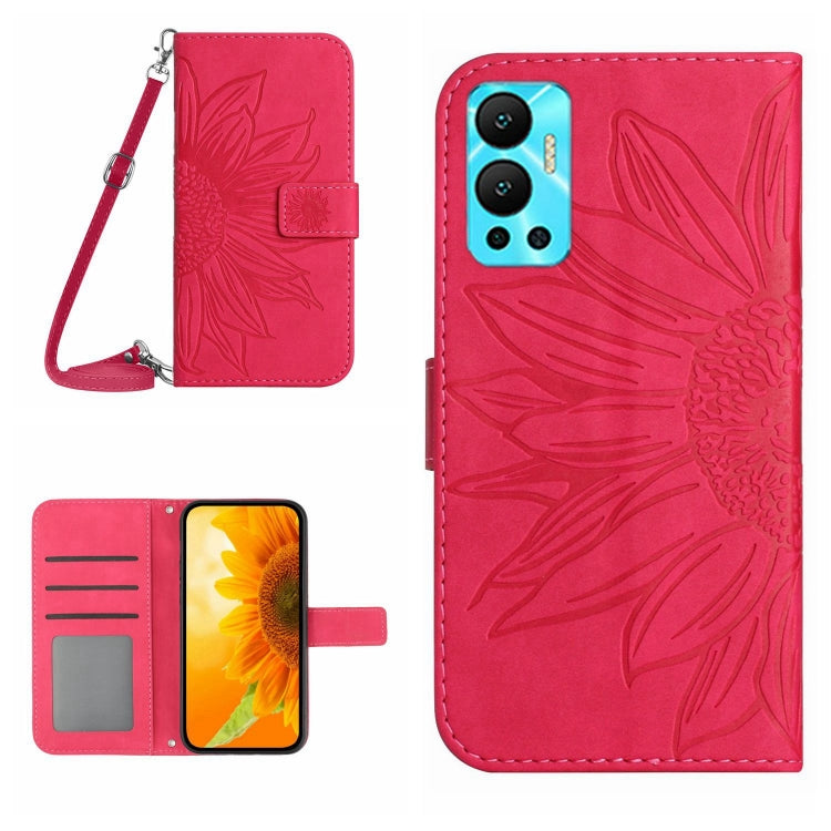 Skin Feel Sun Flower Pattern Flip Leather Phone Case with Lanyard, For Infinix Hot 11S, For Infinix Hot 11S NFC, For Infinix Hot 12, For Infinix Hot 12 Play