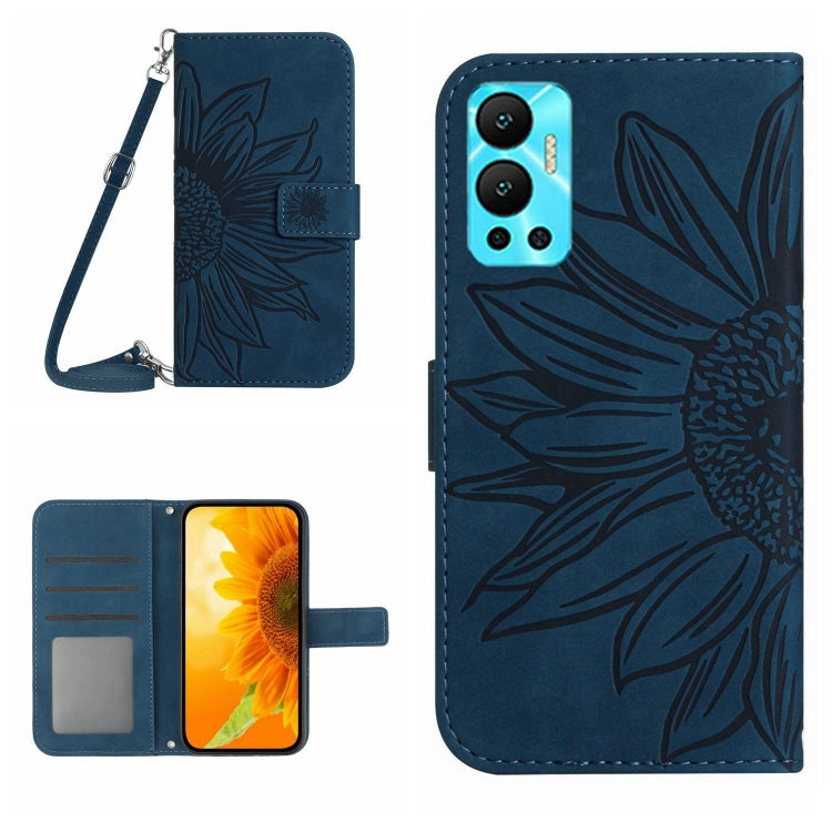 Skin Feel Sun Flower Pattern Flip Leather Phone Case with Lanyard, For Infinix Hot 11S, For Infinix Hot 11S NFC, For Infinix Hot 12, For Infinix Hot 12 Play