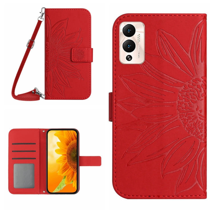 Skin Feel Sun Flower Pattern Flip Leather Phone Case with Lanyard, For Infinix Hot 11S, For Infinix Hot 11S NFC, For Infinix Hot 12, For Infinix Hot 12 Play