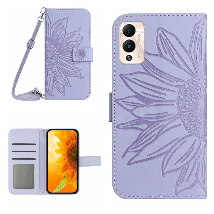 Skin Feel Sun Flower Pattern Flip Leather Phone Case with Lanyard, For Infinix Hot 11S, For Infinix Hot 11S NFC, For Infinix Hot 12, For Infinix Hot 12 Play