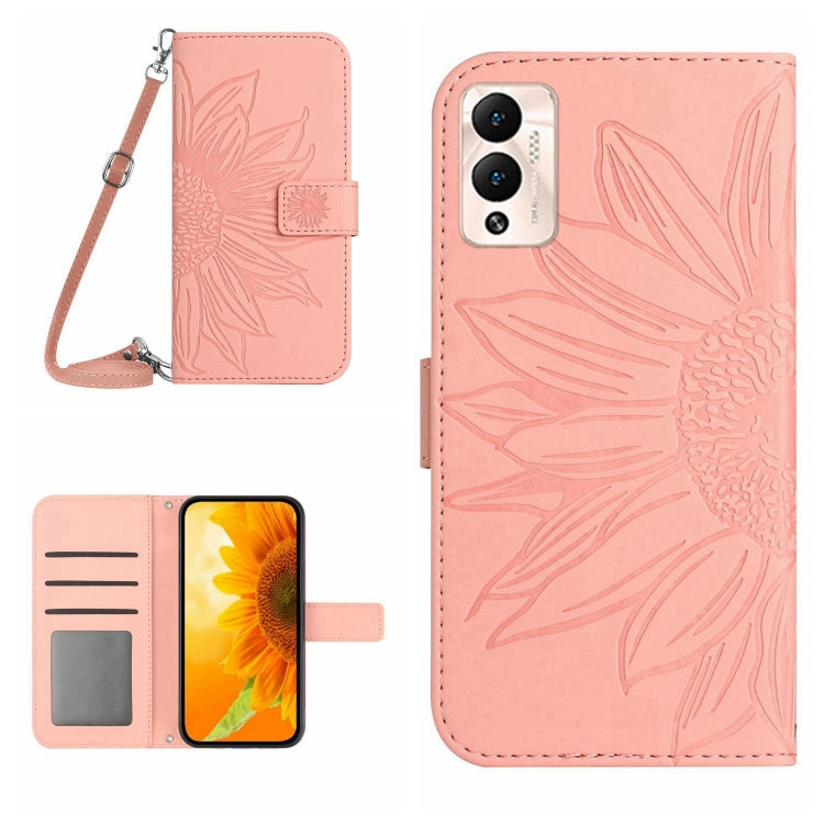 Skin Feel Sun Flower Pattern Flip Leather Phone Case with Lanyard, For Infinix Hot 11S, For Infinix Hot 11S NFC, For Infinix Hot 12, For Infinix Hot 12 Play
