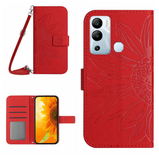 Skin Feel Sun Flower Pattern Flip Leather Phone Case with Lanyard, For Infinix Hot 12i, For Infinix Note 10, For Infinix Note 10 Pro, For Infinix Note 11