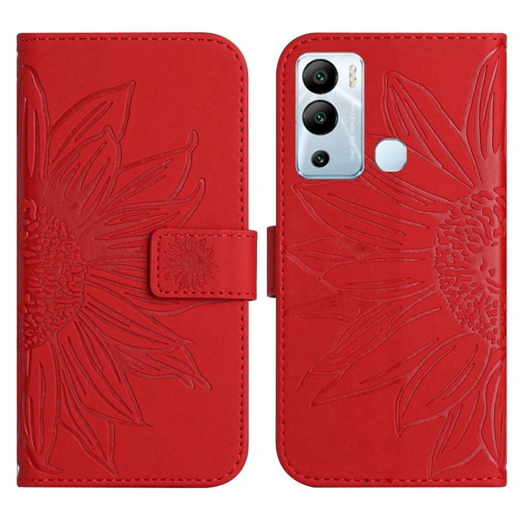 Skin Feel Sun Flower Pattern Flip Leather Phone Case with Lanyard, For Infinix Hot 12i, For Infinix Note 10, For Infinix Note 10 Pro, For Infinix Note 11