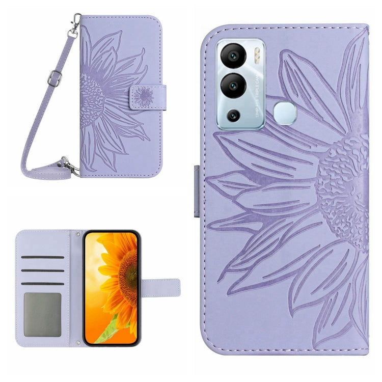 Skin Feel Sun Flower Pattern Flip Leather Phone Case with Lanyard, For Infinix Hot 12i, For Infinix Note 10, For Infinix Note 10 Pro, For Infinix Note 11
