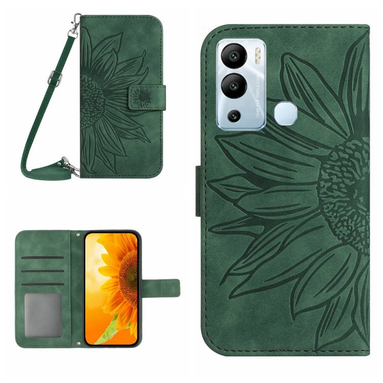 Skin Feel Sun Flower Pattern Flip Leather Phone Case with Lanyard, For Infinix Hot 12i, For Infinix Note 10, For Infinix Note 10 Pro, For Infinix Note 11