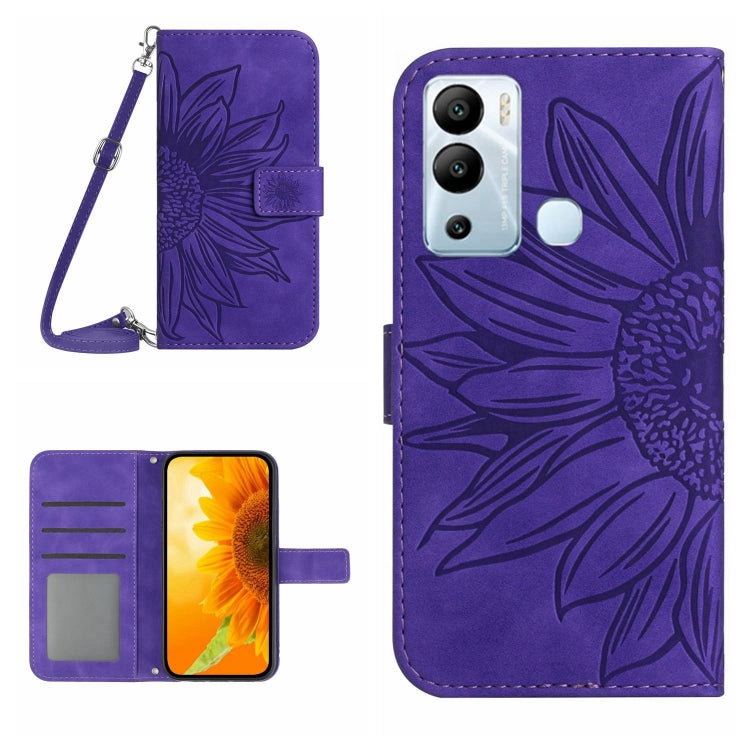 Skin Feel Sun Flower Pattern Flip Leather Phone Case with Lanyard, For Infinix Hot 12i, For Infinix Note 10, For Infinix Note 10 Pro, For Infinix Note 11