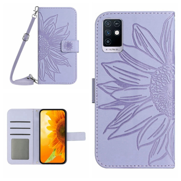 Skin Feel Sun Flower Pattern Flip Leather Phone Case with Lanyard, For Infinix Hot 12i, For Infinix Note 10, For Infinix Note 10 Pro, For Infinix Note 11