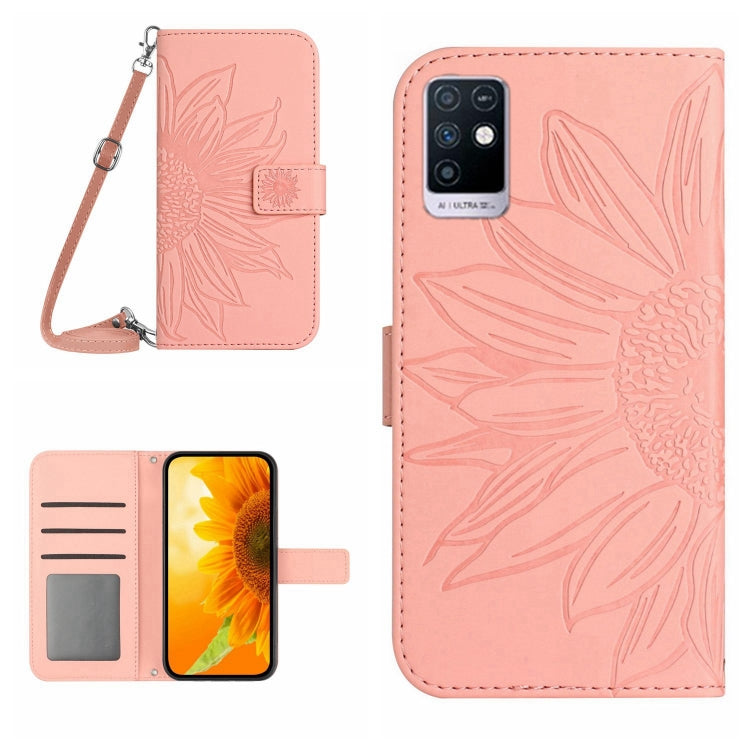 Skin Feel Sun Flower Pattern Flip Leather Phone Case with Lanyard, For Infinix Hot 12i, For Infinix Note 10, For Infinix Note 10 Pro, For Infinix Note 11