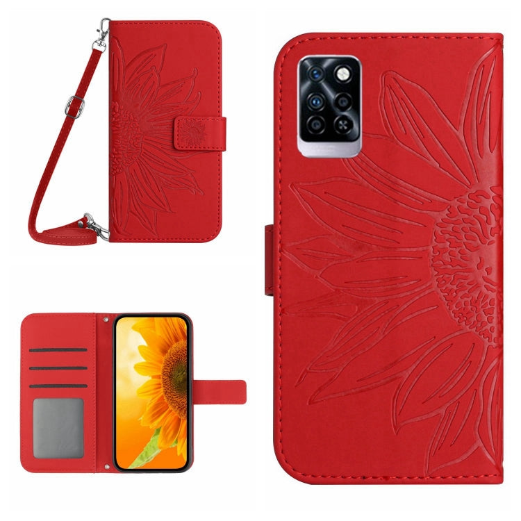 Skin Feel Sun Flower Pattern Flip Leather Phone Case with Lanyard, For Infinix Hot 12i, For Infinix Note 10, For Infinix Note 10 Pro, For Infinix Note 11