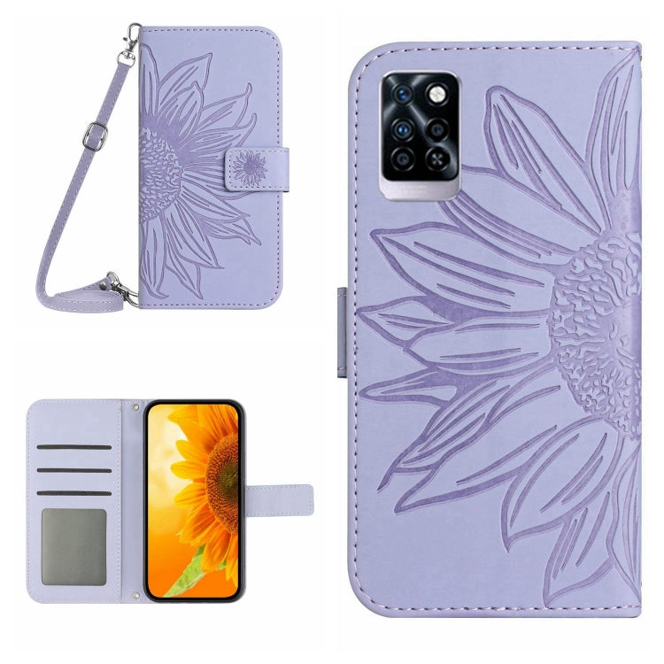 Skin Feel Sun Flower Pattern Flip Leather Phone Case with Lanyard, For Infinix Hot 12i, For Infinix Note 10, For Infinix Note 10 Pro, For Infinix Note 11