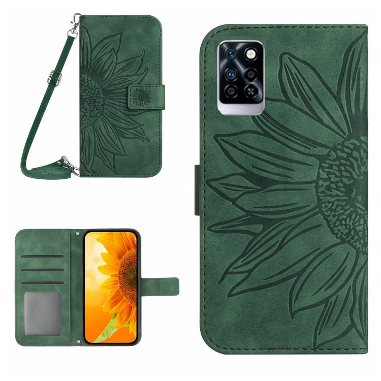 Skin Feel Sun Flower Pattern Flip Leather Phone Case with Lanyard, For Infinix Hot 12i, For Infinix Note 10, For Infinix Note 10 Pro, For Infinix Note 11