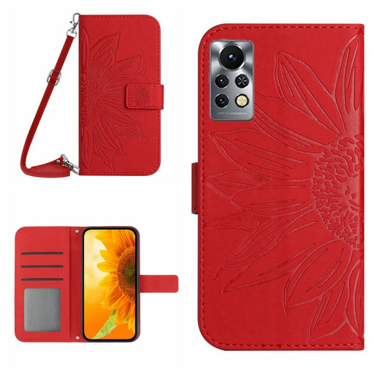 Skin Feel Sun Flower Pattern Flip Leather Phone Case with Lanyard, For Infinix Note 11 Pro / Note 11s, For Infinix Note 12 G96, For Infinix Smart 6, For Tecno Camon 17 Pro