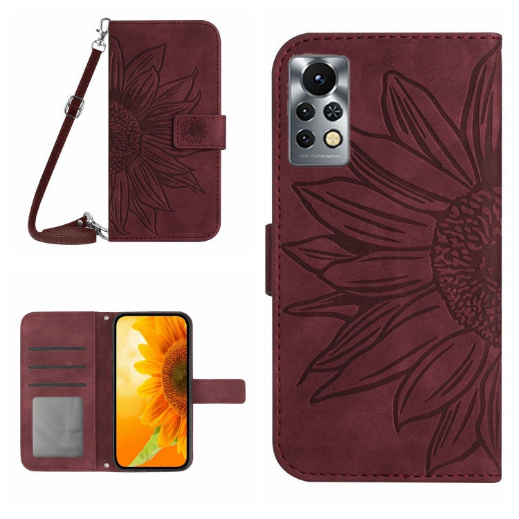 Skin Feel Sun Flower Pattern Flip Leather Phone Case with Lanyard, For Infinix Note 11 Pro / Note 11s, For Infinix Note 12 G96, For Infinix Smart 6, For Tecno Camon 17 Pro