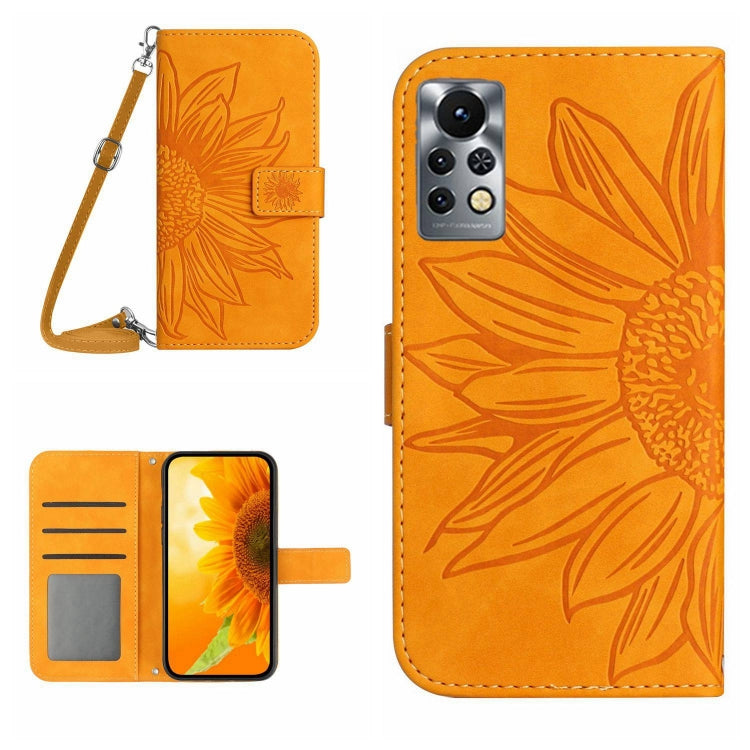 Skin Feel Sun Flower Pattern Flip Leather Phone Case with Lanyard, For Infinix Note 11 Pro / Note 11s, For Infinix Note 12 G96, For Infinix Smart 6, For Tecno Camon 17 Pro