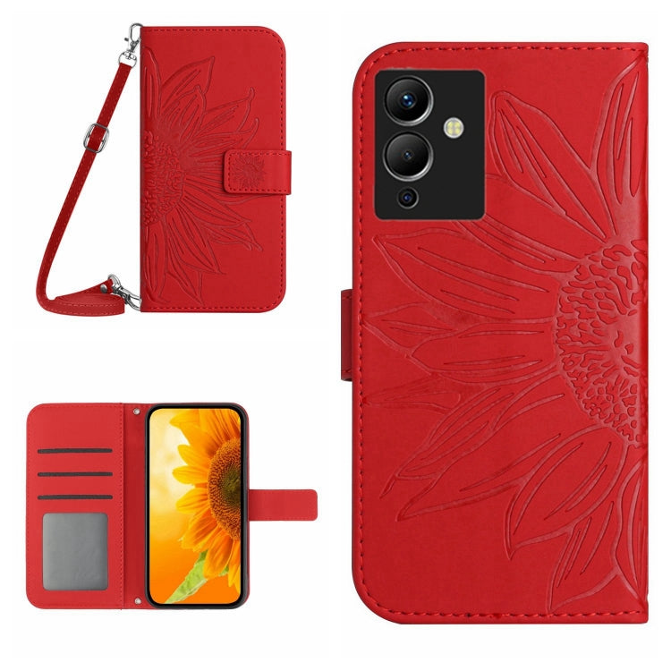 Skin Feel Sun Flower Pattern Flip Leather Phone Case with Lanyard, For Infinix Note 11 Pro / Note 11s, For Infinix Note 12 G96, For Infinix Smart 6, For Tecno Camon 17 Pro