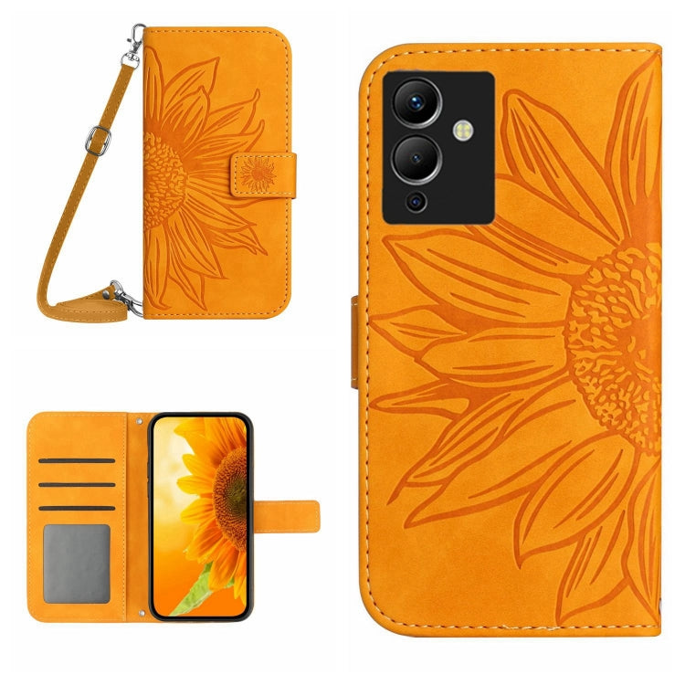Skin Feel Sun Flower Pattern Flip Leather Phone Case with Lanyard, For Infinix Note 11 Pro / Note 11s, For Infinix Note 12 G96, For Infinix Smart 6, For Tecno Camon 17 Pro