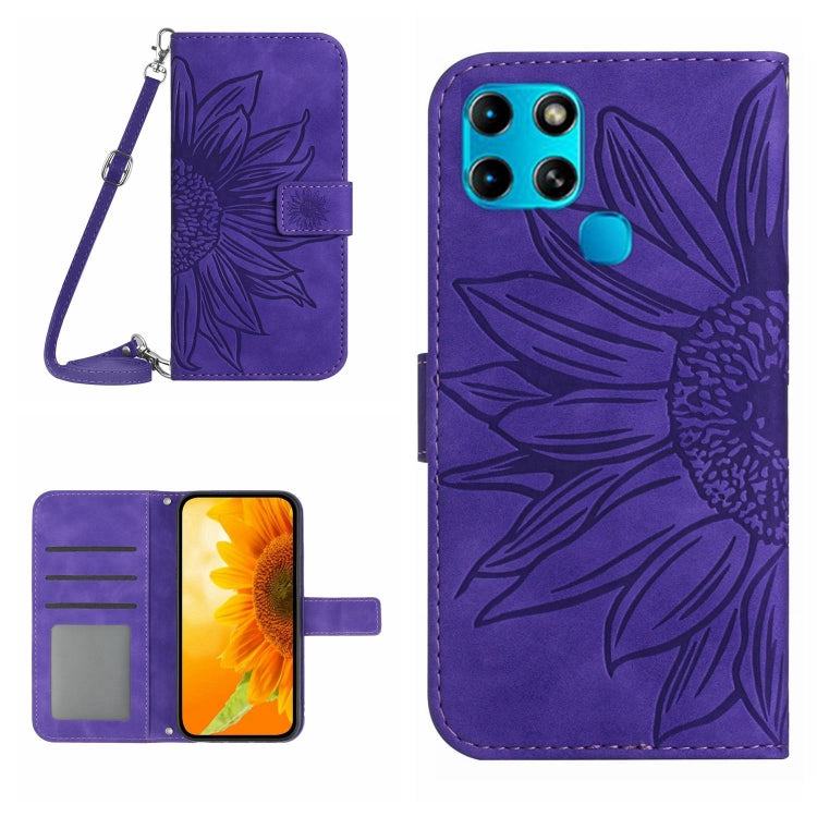Skin Feel Sun Flower Pattern Flip Leather Phone Case with Lanyard, For Infinix Note 11 Pro / Note 11s, For Infinix Note 12 G96, For Infinix Smart 6, For Tecno Camon 17 Pro